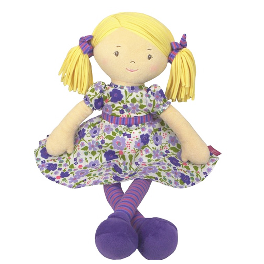 Bonikka látková bábika 40cm- Peggy – fialové šaty