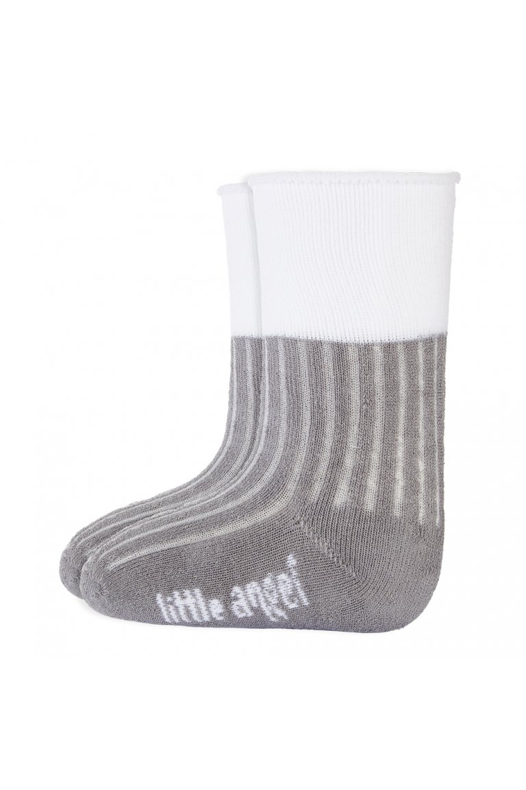 Ponožky froté Angel Outlast® - tm.šedá/biela- 15-19-10-13cm