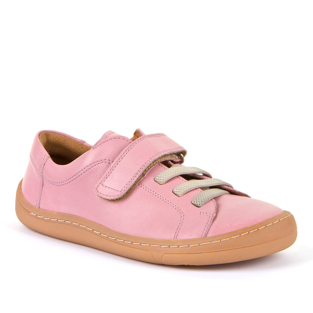 Froddo barefoot topánky suchý zips a  šnúrky - ružová-27