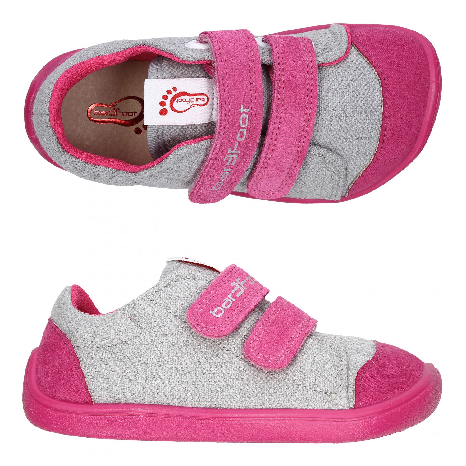 3F Barefoot plátenky DENVER 3BE29 / 6R RECYCLED ružovo šedé-v.26
