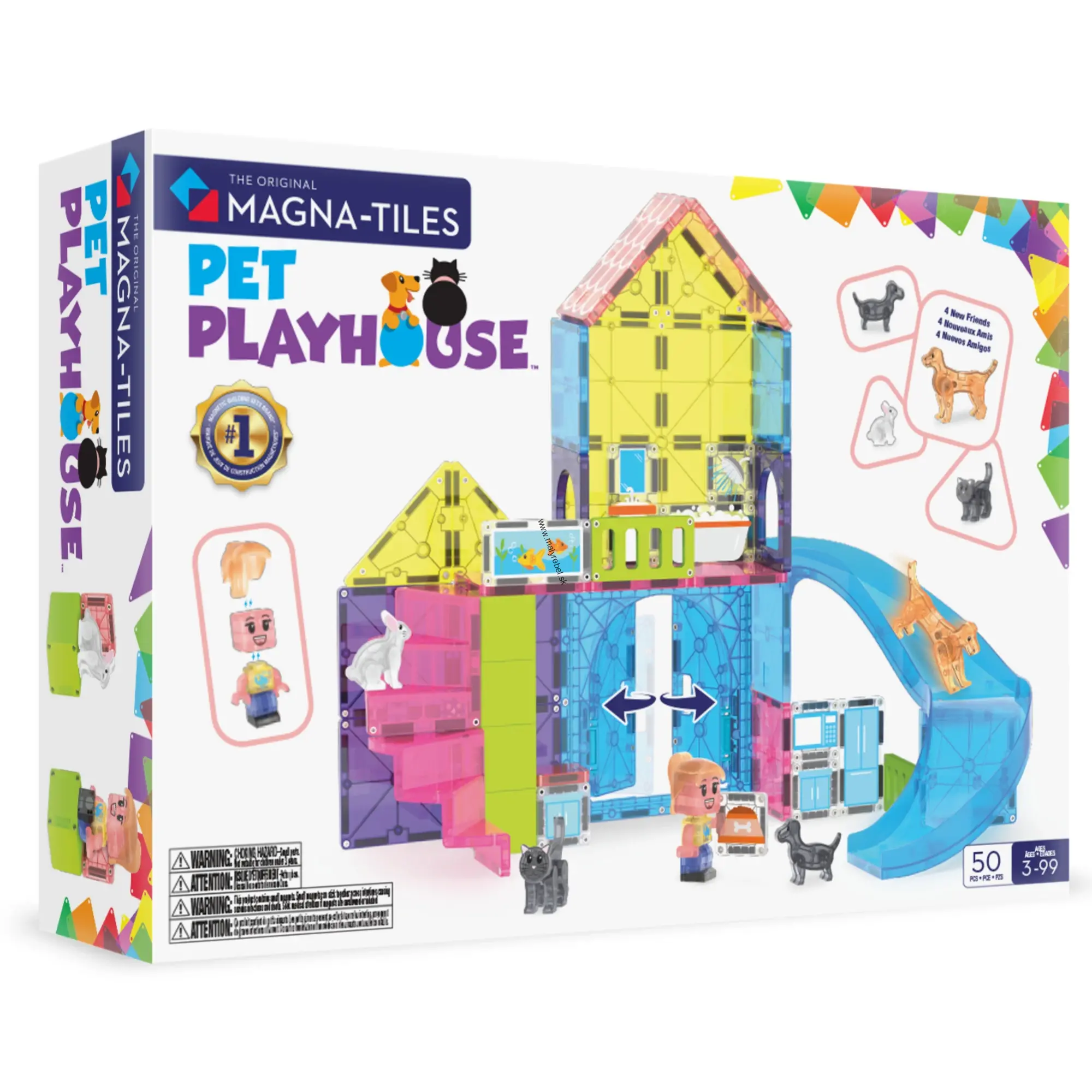 MAGNA-TILES Magnetická stavebnica Pet Playhouse 50 dielov