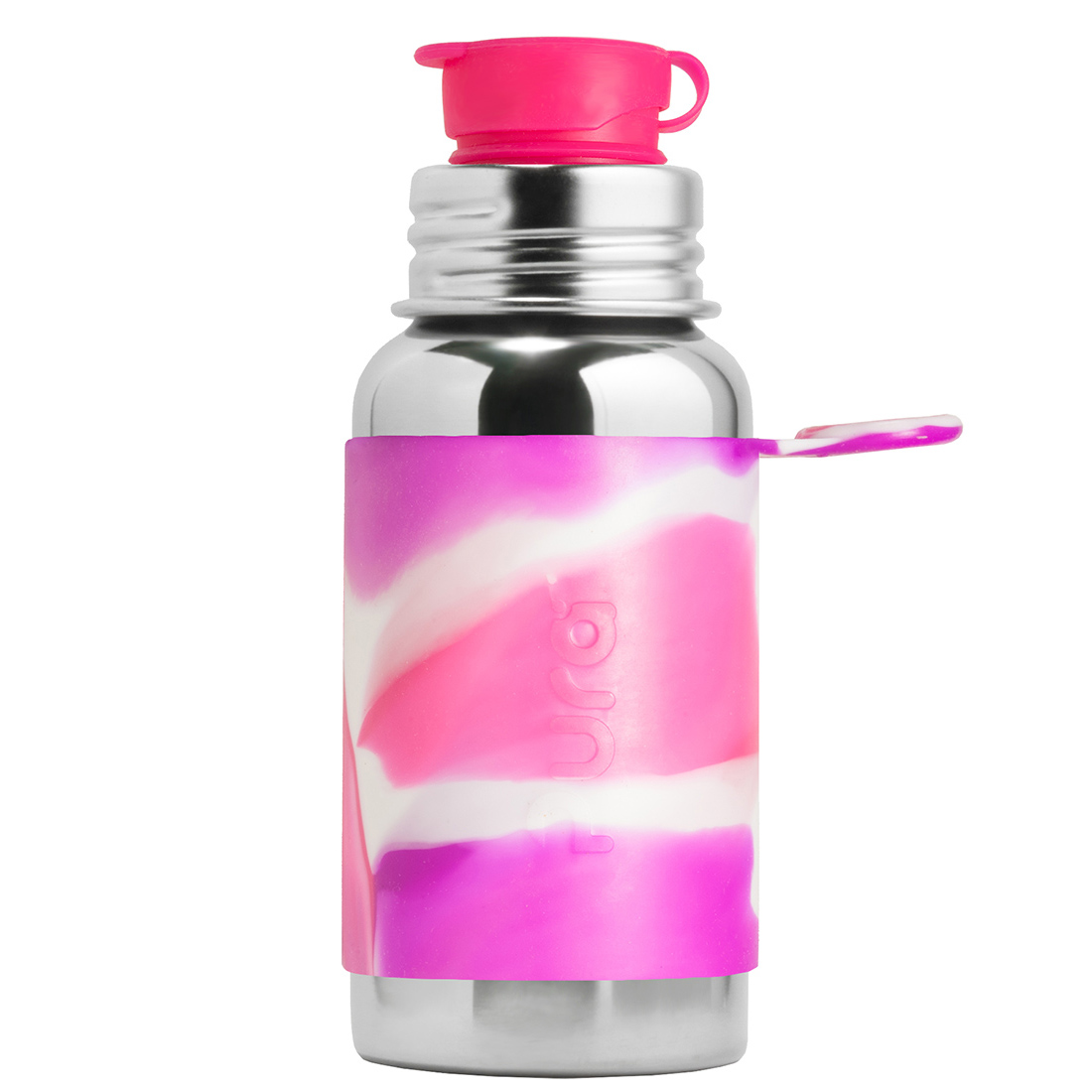 Pura® nerezová fľaša so športovým uzáverom 550ml-ružovovobiela