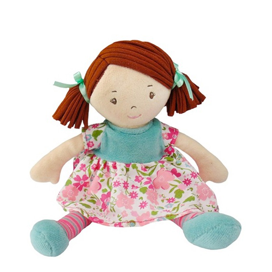 Bonikka látková bábika 25cm- Malá Katy – ružovo-modré šaty