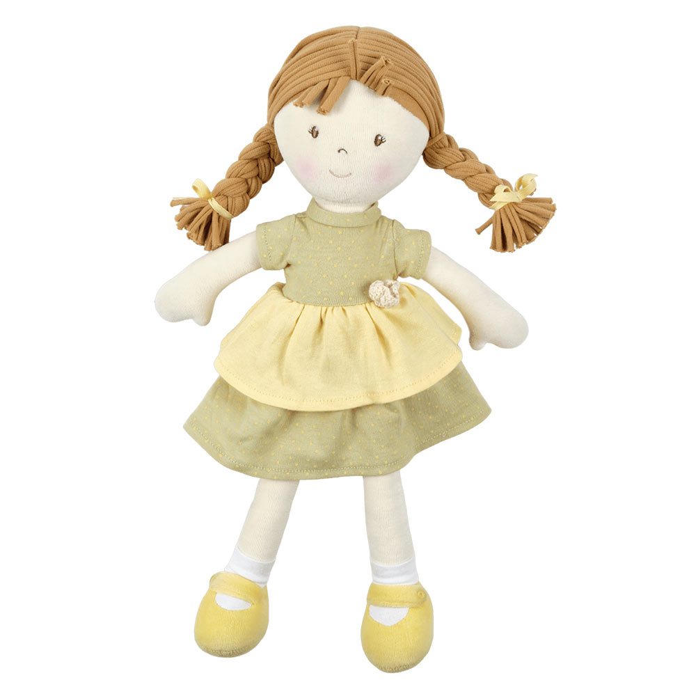 Bonikka látková bábika All Natural- Honey (zelené šaty)