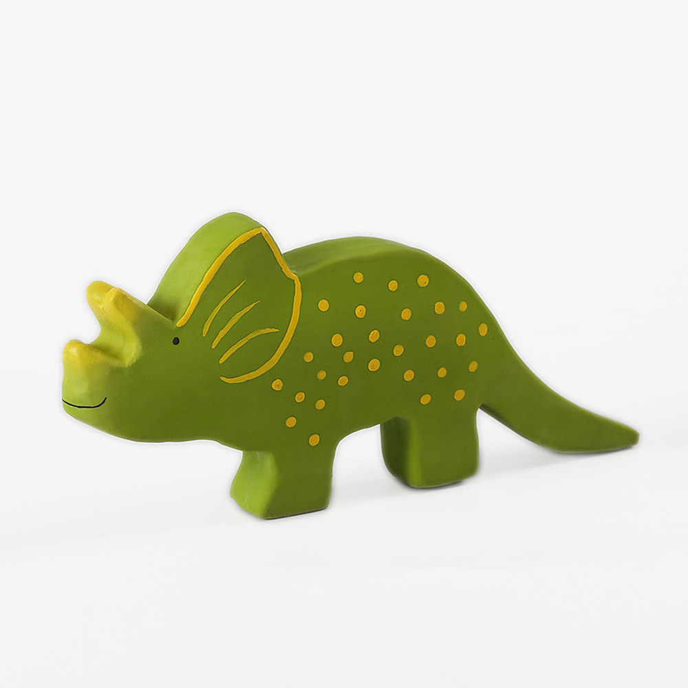 Tikiri Baby dinosaurus– hračka a hryzátko z prírodnej gumy- triceratops