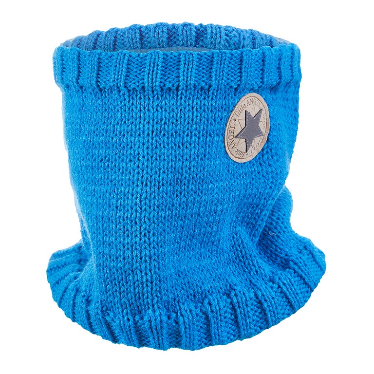 NÁKRČNÍK pletený hladký  LA Outlast®, 42-44cm- modrá-logo
