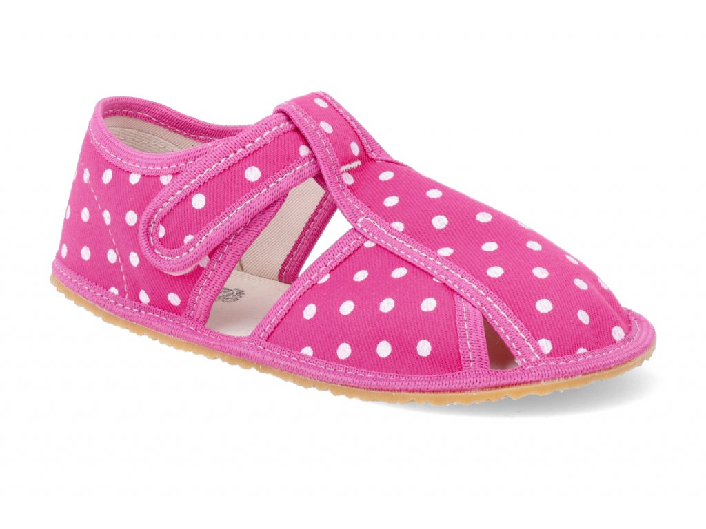 Baby Bare Shoes - papučky-Pink dot