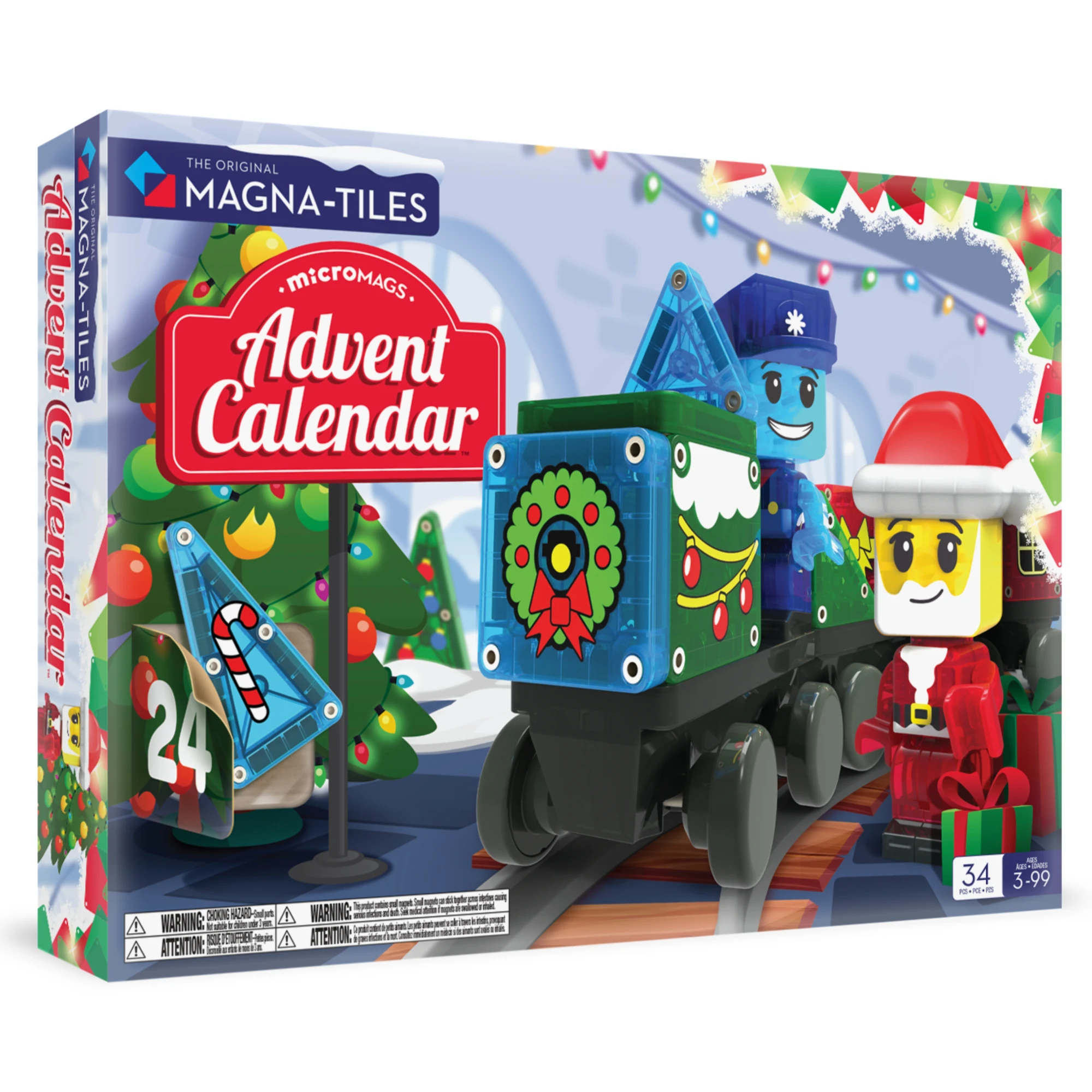 MAGNA-TILES Magnetická stavebnica microMAGS Adventný kalendár 34 dielov
