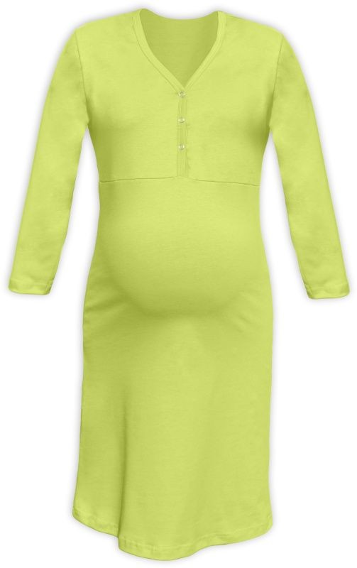 Tehotenská a dojčiaca nočná košeľa s výstrihom na cvočky sv.zelená